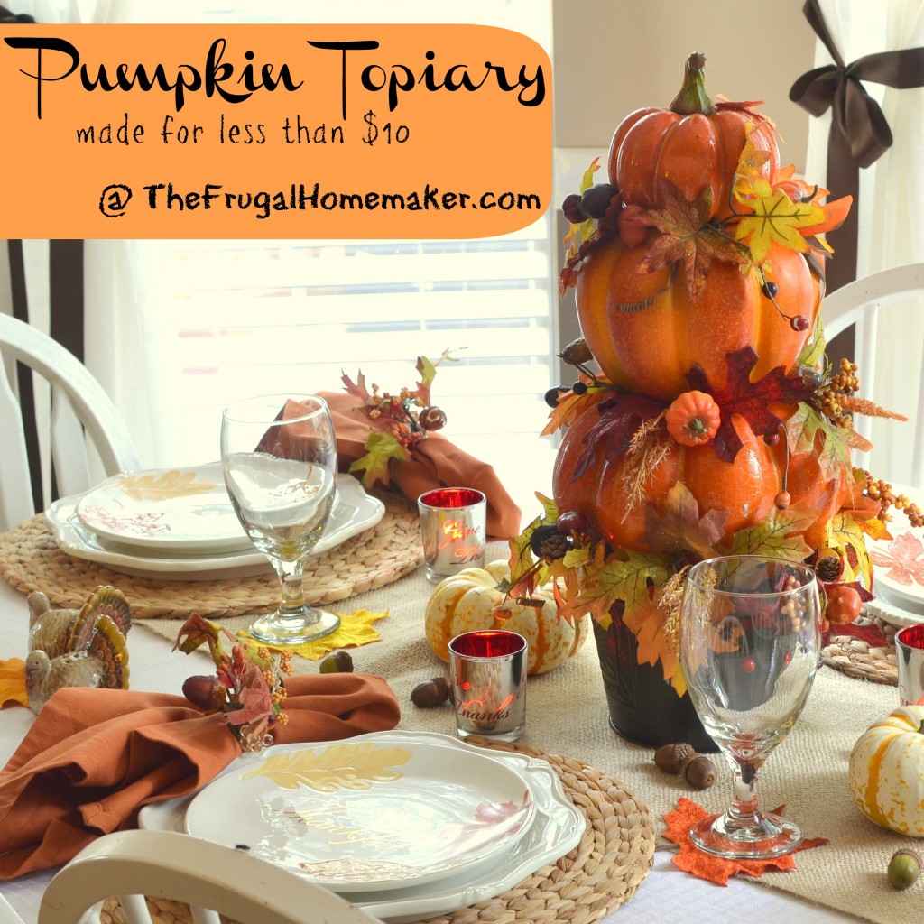 DIY Pumpkin topiary