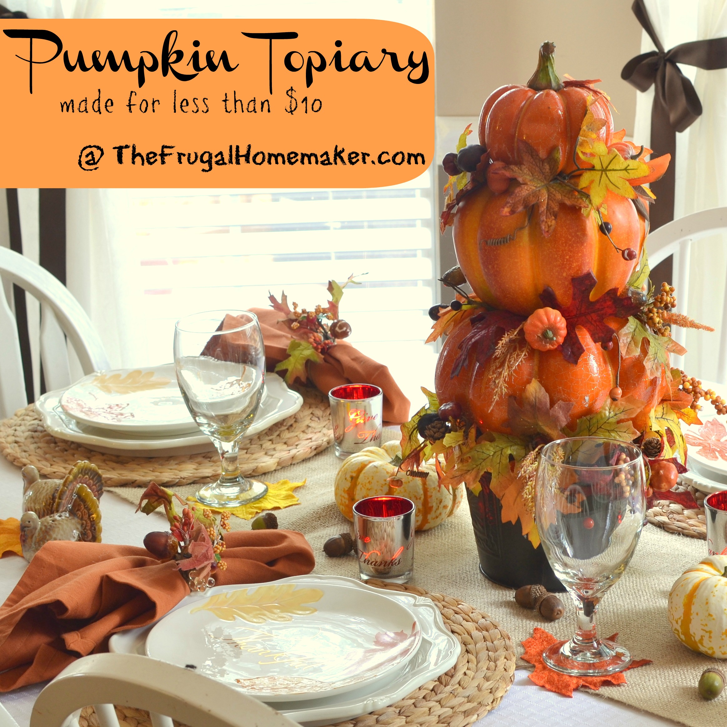 DIY Pumpkin topiary