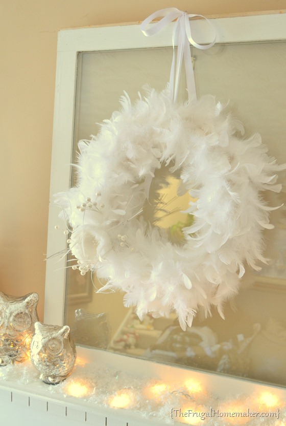 Winter White Feather Wreath