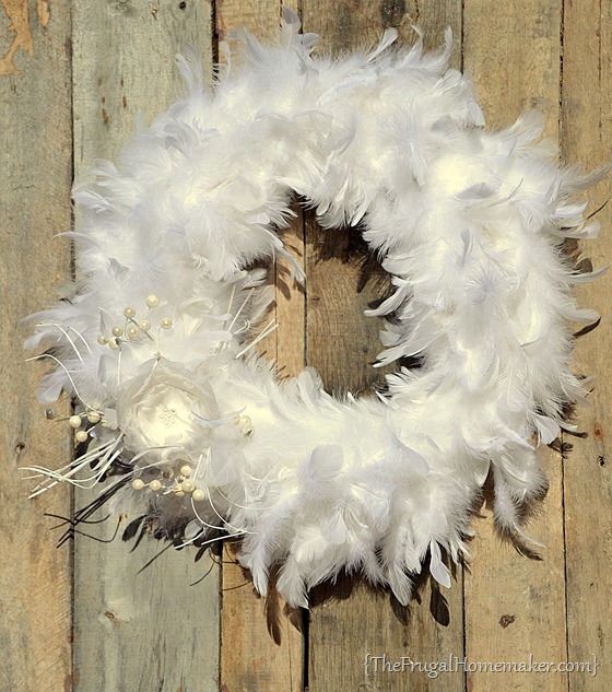 Winter White Feather Wreath