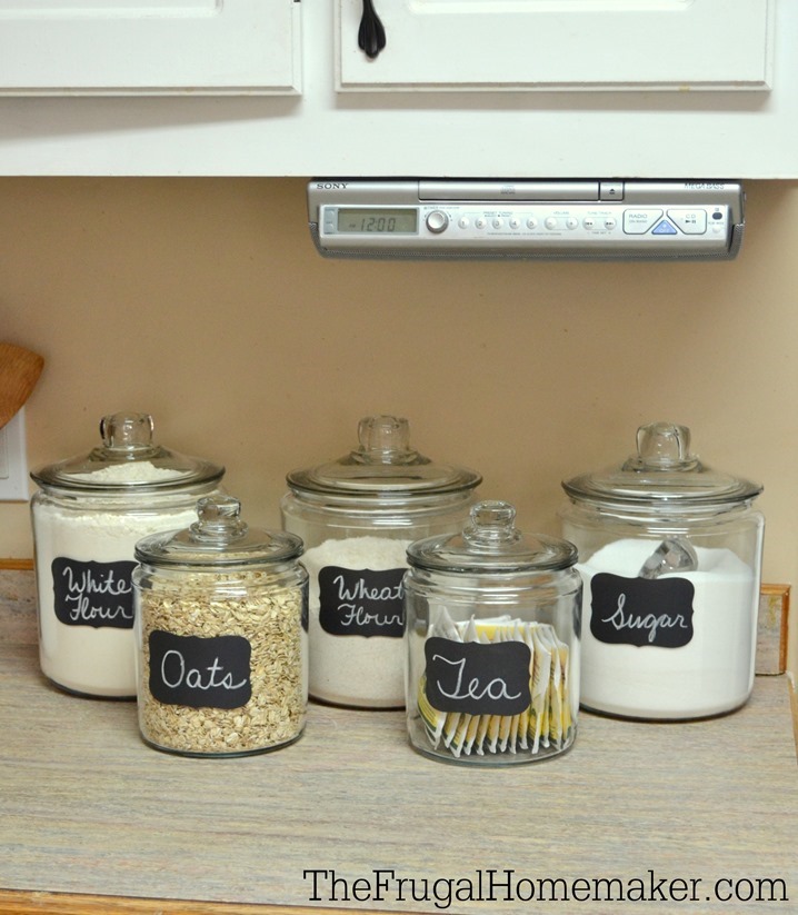 Adding some chalkboard label fun to my glass canisters Adding some chalkboard label fun to my glass canisters