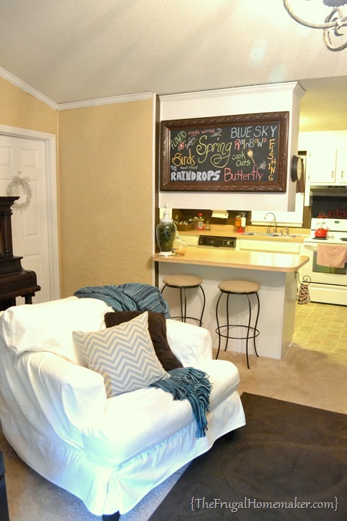 DIY chalkboard in living room DIY chalkboard in living room