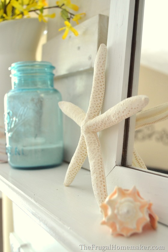 Cottage or Coastal themed mantel
