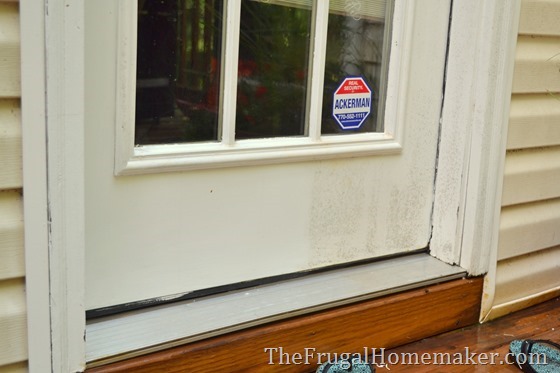 cleaned door with Mr. Clean Outdoor Pro Spray and Mr. Clean Magic Eraser Outdoor Pro