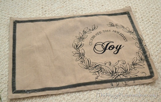 DIY Placemat pillow tutorial