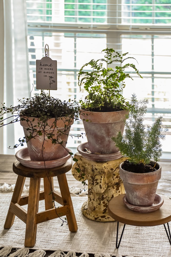 How to age Terra Cotta pots plus a simple spring centerpiece-18