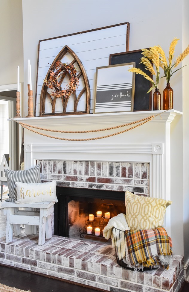 Layered Farmhouse Style Fall Mantel-12-2