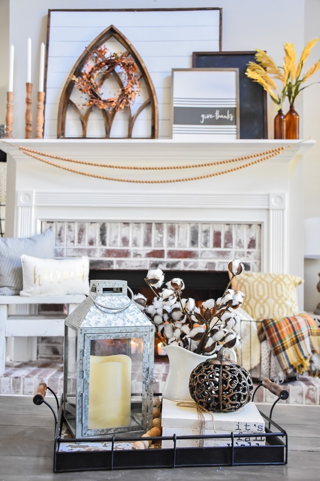 Layered Farmhouse Style Fall Mantel-9-2