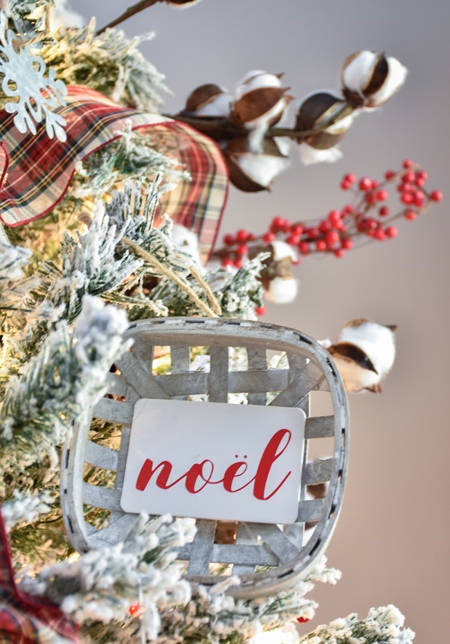 Plaid Farmhouse Christmas Tree and Mantel (29 of 43)