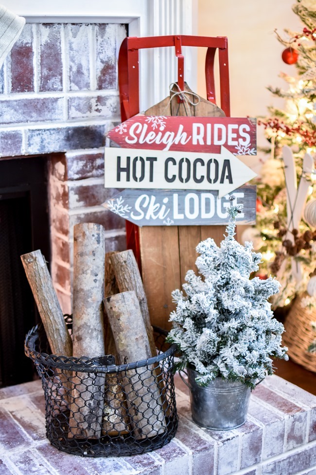 Ski Lodge Inspired Christmas Farmhouse Mantel-21
