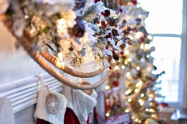 Ski Lodge Inspired Christmas Farmhouse Mantel-32