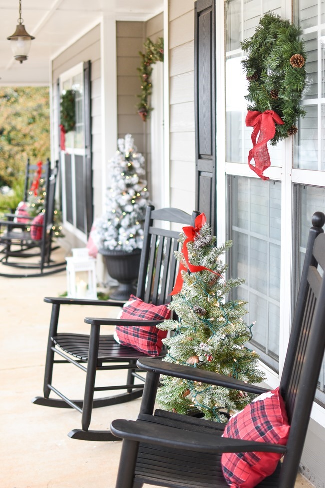 Snowy Southern Christmas Front Porch-21