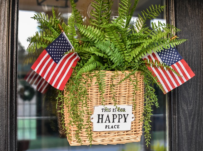 Summer Patriotic Front Door Basket-16