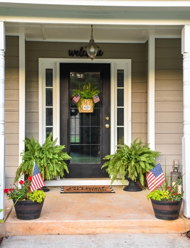 Summer Patriotic Front Door Basket-8