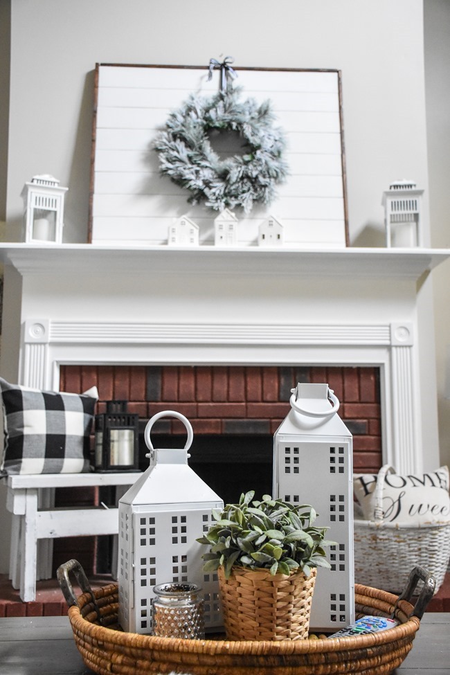 Winter mantel and winter living room-15