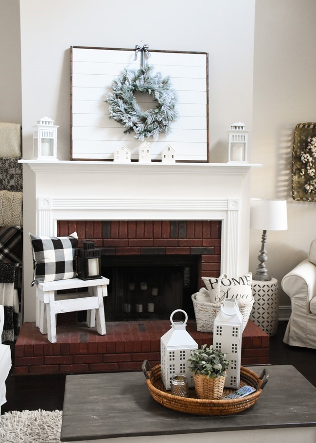 Winter mantel and winter living room-2