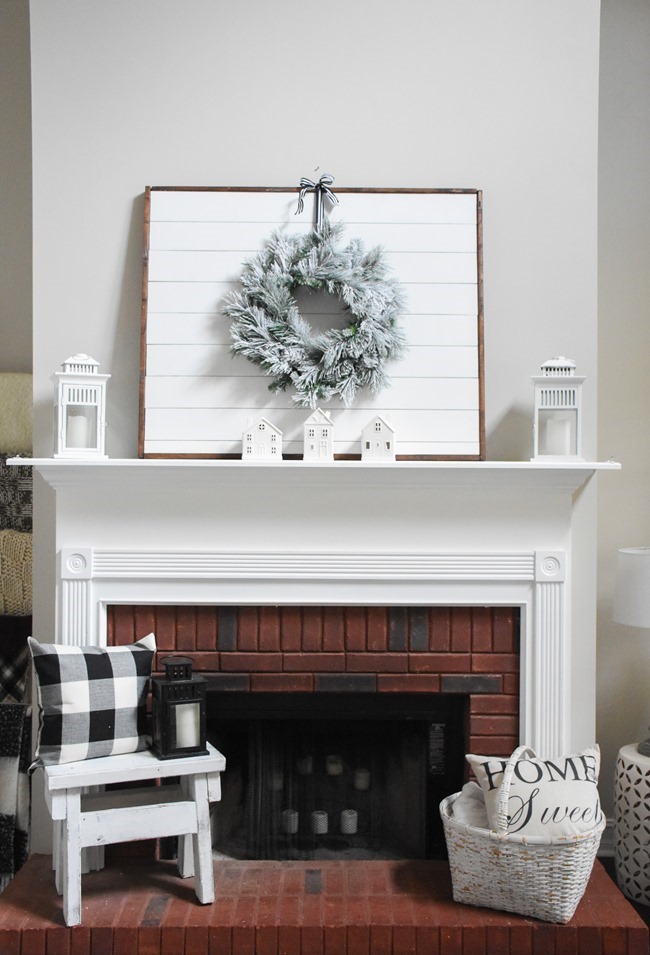 Winter mantel and winter living room-21