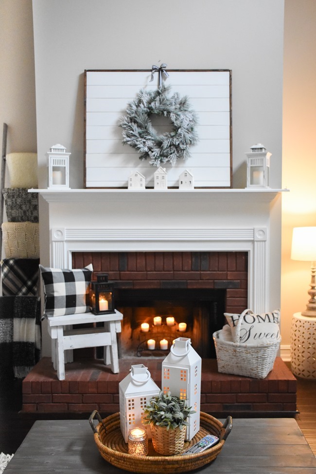 Winter mantel and winter living room-23
